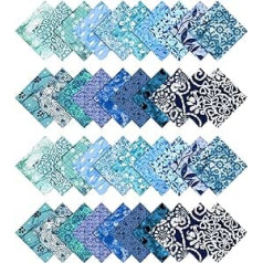 Soimoi Ahead 10 collu Aaian Batik Prints Kokvilnas audumu komplekts Quilting Squares Charm Pack DIY Patchwork Sewing Craft — Sea Green & Blues