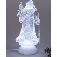 Formano Santa Claus Acrylic Figure with LED Lighting and Water Filled Christmas Figures and Winter Decoration (26 cm)