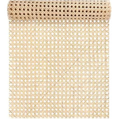 Cane Webbing Rattan Roll, 1 x 0.35 m Woven Open Rattan Wicker, Natural Rattan Webbing for Caning Projects, Star Anise, Wide Rattan Webbing for DIY, Cabinet, Chair, Furniture