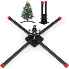 INFLATION Foldable Christmas Tree Stand, Heavy Duty Xmas Tree Stand Base for 6-8 FT Artificial Trees - Black Stainless Steel Metal Christmas Tree Holder for Home Party Decoration