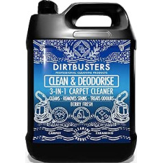 Dirtbusters 3 vienā paklāju un polsteru tīrīšanas līdzeklis ar ogu smaržu - attīra un dezodorē - ideāli piemērots tīrīšanas mašīnām - novērš nepatīkamas smakas - 1 x 5 litri
