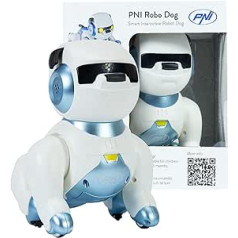 PNI interaktīvais inteliģentais robots Robo Dog, balss vadība, skārienpogas, balts/zils, akumulators iekļauts 3,7 V 350 mAh