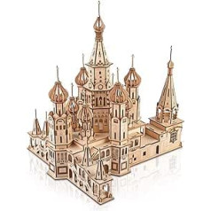 GuDoQi 3D Wooden Puzzle, St. Basil's Cathedral Model, Wooden Architecture Model Kits for Building, DIY Assembly, Wooden Puzzle Toy, Craft Set, Birthday Gift Made of Wood for Adults and Teenagers