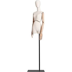 CDDUOLA Dressmaker's Dummy Sieviešu krūtis, rumpis, manekens, sieviešu augums, regulējams augstums, manekena mehāniskā ķermeņa augšdaļa apģērbu plauktam, veikaliņam, apģērbu veikalam, balts (Izmērs: S)