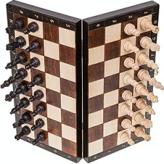 Kvadrāts - Schach Schachspiel - MAGNETISCHE LUX- 28 x 28 cm - Schachfiguren & Schachbrett aus Holz