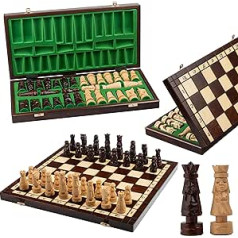 Luksusa GIEWONT 50x50cm. Pārsteidzošs koka šaha komplekts, kas izgrebts ar nosvērtām figūrām!!!