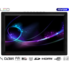 14 collu LED televizors HDMI VGA USB SD AV PVR DVB-T/T2 MPEG-4/2 12V 230V... (NVOX DVB14T)