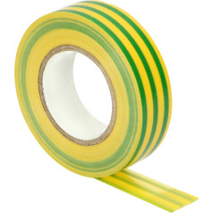 Комплект из 10 изолент 19мм, жёлтый/зеленый, негорючий, толщина 0,13мм, длина 20м.
