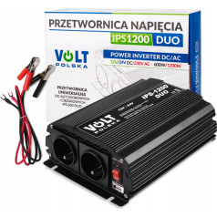 Sprieguma pārveidotājs volt ips 1200 duo 12/24/230v (600/1200w) + usb