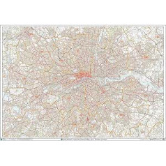 Greater London Plastic Coated District Postcode Wall Map