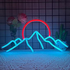 Anywin Mountain Neon Sign for Wall Decoration, Dimmable Sunrise Sunset LED Signs with Icebergs Neon Signs Art for Living Room, Bedroom, Gaming Room, Hotel Decor, Cool Gifts for Friends