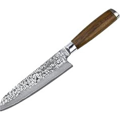 adelmayer® Damaskas nazis - Santoku nazis (asmens: 17,5 cm) izgatavots no japāņu damaskas tērauda (pulēts ar rokām) - ass virtuves nazis ar riekstkoka rokturi bez piederumiem