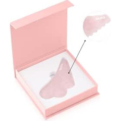 Olixa Beauty Rose Quartz Gua Sha - Инструмент для массажа лица - Скребок - Ролик для лица - Уникальная форма - Разглаживание кожи, борьба со старением и исто