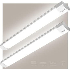 Airand Pack of 2 LED Wet Room Light 150 cm 45 W 4500 LM LED Caurules garāžas lampa Darbnīcas lampa IP66 Ūdensizturīgs apgaismojums garāžas pagraba darbnīcai Mitrā telpa Vannas istaba Birojs Noliktava Pagrabs Neitrāls Balts 4000