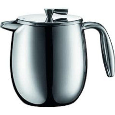 Bodum Columbia Double Wall Stainless Steel French Press Coffee Maker, 0.5 L/17 oz - 4 Cup