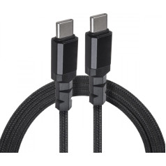 2x USB-C 100w 2m kabelis, kas atbalsta PD datu pārraidi līdz 10gbps mce492 black