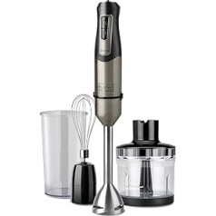 BLACK+DECKER Hand Blender BXHBA1000E - Hand Blender - 1000 Watt - 4 Accessories - 20 Modes