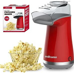 Edihome, Popcorn Machine, Electric Popcorn Maker, 1200 W, Includes Dosing Spoon, Pop Grain Ready in 2 Minutes, Home Cinema, Series (Red)