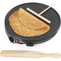 GILES & POSNER EK2510GVDEEU7 Elektrische Crêpes-Pfanne EU | Platte 30 cm/12 Zoll | 1300 W | Kochen Sie köstliche, süße und salzige Pfannkuchen in wenigen Minuten, schwarz