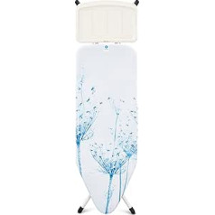 Brabantia - Ironing board C - for steam generators - XL steam ironing board - Extra large metal stand - Height adjustable - Solid four-foot frame - Appliances up to 40 x 22 cm - Cotton Flower - 124 x