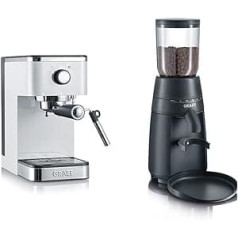 Graef ES401EU Salita Portafilter Espresso Machine, 1400, White & Graef Coffee Grinder CM 702