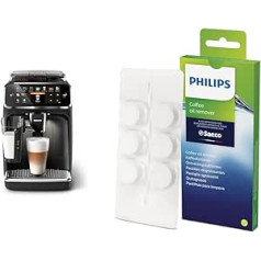 Philips EP5441/50 Series 5400 pilnībā automātisks kafijas automāts, LatteGo piena sistēma, 12 kafijas īpašie ēdieni, intuitīvs displejs, 4 lietotāju profili, melnas un CA6704/10 kafijas taukus šķīdinošas tabletes