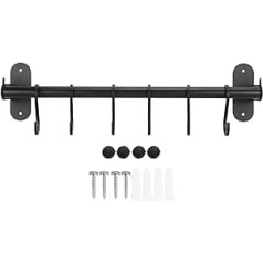 40 cm 6 Hooks Pot Lid Hanger Kitchen Organiser Punch Wall Mounted Kitchen Utensil Rack Space Saving Utensil Holder Utensil Shelf Wall Mounted for Pot Pan Lid Spatula