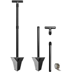DR.ÖTEK Spade Shovel for Digging, Heavy Duty Garden Shovel, T Handle, Root Cutter with Long Short Handle, Garden Tools for Metal Detection, Transplantation, Camping, 80 & 116 cm