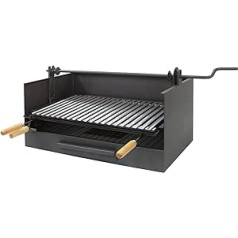 IMEX EL ZORRO Grillschublade ar Hebevorrichtung und Grillrost rostfrei, 61 x 40 x 33 cm, Schmiedegrau, 71518