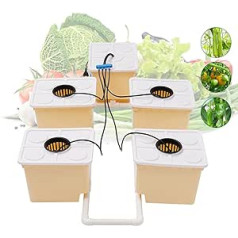 Hydrokultur Grow System Kit, 11L 5Eimer Tiefwasserkultur Komplet Hydropononic Anbau Hydroponische Anzucht Soilless Pflanzsystem System Erdlose für Nutzpflanzen Gemüse Kräuter Salate Zierpflanzen