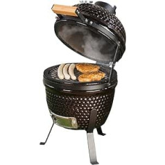 Rosenstein & Söhne keramikas grils: Kamado keramikas tējkannas grils un smēķētājs 2-in-1, termometrs, ventilācija, diametrs 27 cm (Kamado grils, kokogļu grils, bārbekjū iesmi)