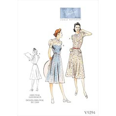 Vogue Patterns V9294A50 kleita Damenkleid, audums, oranžs, 6-8-10-12-14