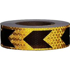 Reflektierende Aufkleber, Sicherheitszeichenband, Reflektierendes Klebeband, Sicherheitsmarkierungsband, Straßenband, 5 cm x 25 m, wasserdichtes Reflektor-Warnband, Outdoor-Pfeil-Sicherheitsband, hohe