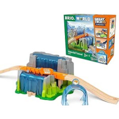 BRIO World 33978 Smart Tech Sound Waterfall Tunnel - Interactive Complement Wooden Train - Recommended from 3 Years