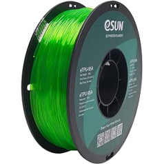 eSun TPU 95A kvēldiegs 1,75 mm, elastīgs termoplastiskais poliuretāna (TPU) 3D printera pavediens, izmēru precizitāte ± 0,05 mm, 1 kg (2,2 mārciņas) spole 3D printerim vakuuma iepakojumā