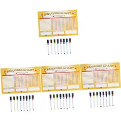 STOBOK 4 komplekti Ledusskapja ziņojumu dēļa piederumi tāfelēm Magnētiskā tāfele uzvedības diagramma bērniem Klases atlīdzības tāfele Magnētiskā atlīdzības tabula Dzēšams