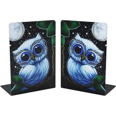 1 Pair Owl Bookends for Kids Cute Owl Animals Non-Slip Thickened Bookends Metal Animal Organizer Shelves Library School Office Home Decoration