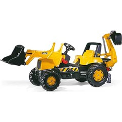 Rolly Toys 812004 — rollyJunior JCB Trettraktor (mit Frontlader und Heckbagger, für Kinder ab 3 Jahre, Flüsterlaufreifen)