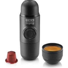 Wacaco Minipresso NS pārnēsājams espresso automāts, saderīgas NS kapsulas, (oriģinālās Nespresso kapsulas un saderīgi produkti), ceļojumu kafijas automāts, manuāli darbināms, lieliski piemērots pārgājieniem
