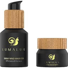 Lumalux Skin Care Combo Pack (50 ml serums + 50 ml krēms) 98% Snail Slime Serum & 75% Check Slime Cream - Pretnovecošanās un mitrinošs krēms sejai - Ādas kopšanas komplekts