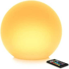 MR.GO 40 cm ūdensnecaurlaidīga bumbiņu dārza āra lampa bumba LED daudzkrāsu bumba ar tālvadības pulti 16 RGB krāsas, regulējamas un maināmas krāsas ballīšu mājas dekorēšanai