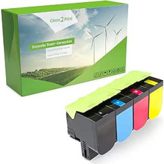 Green2Print augstas veiktspējas tonera komplekts ar 4 kasetnēm 1 x 3000, 3 x 2300 lappuses, piemērots Lexmark MC2325adw, MC2325, MC2425adw, MC2425, MC2535adwe, MC2535, CD4W, MC25, MC2535, CD2, 25, 25, 22, 25, 2,2 W 5,