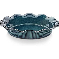 vancasso Stern Stoneware Tart Tin, 26 cm, Quiche veidne cepšanai, kastrolis, cepšanas veidne, tīrīšana, trauku mazgājamā mašīna, mikroviļņu krāsnī un krāsnī, zaļa