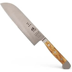 GÜDE Solingen - Santoku Messer geschmiedet, 18 cm, Olivenholz, ALPHA OLIVE, Doppelkropf, roku darbs Vācijā