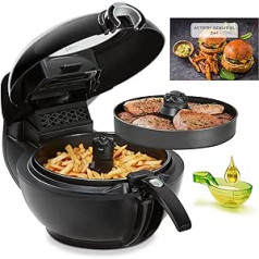 Tefal YV9708 ActiFry Genius XL 2-in-1 karstā gaisa cepeškrāsns (1500 vati, jauda: 1,7 kg, 9 automātiskās programmas, 2-in-1 tehnoloģija) melns