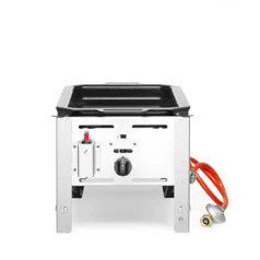 HENDI Bake-Master mini, Elektronisches Zündgerät, nur für Verwendung im Aussenbereich, für Gasflaschengas (propāns/butāns), 5kW(Hs), 340x540x(H)300mm, Bratpfanne 290x480mm (innenstahleic),8