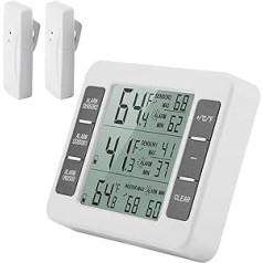 Wireless Thermometer Digital Acoustic Alarm Fridge Thermometer with Sensor Min/Max Wireless