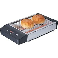 Melissa Flat Toaster, Table Roaster, Stainless Steel Design, Buns, Baguette 16140112, Black stainless steel