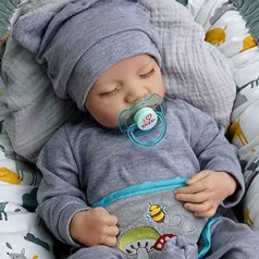 Jizhi Reborn Doll, 17 Inches (43 cm), Hand Washable, for Babies, Boys, Soft Vinyl Body, Looks Like a Real Baby