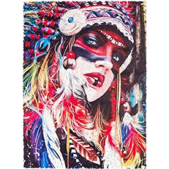 Woosaic Wooden Puzzle - Ethnic Girl, 1000 Pieces, 17.3 x 23.6, Gifts for Women, Men, Wooden Puzzle Adults